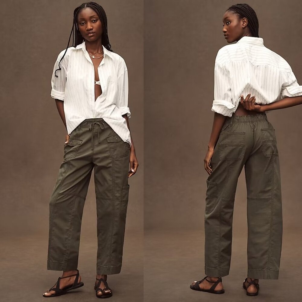 Anthropologie Olive Straight Leg Pants